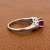 Modern Ruby and Diamond Platinum Ring