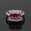 Modern Tourmaline and Diamond 14Kt White Gold RIng