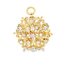 Mid Century Modern Old Mine Cut Diamond 14K Yellow Gold Brooch/Pendant