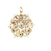 Mid Century Modern Old Mine Cut Diamond 14K Yellow Gold Brooch/Pendant