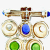 Italian Modern 1980's Geometric Diamond Amethyst, Peridot, Citrine 18k Yellow Gold Brooch