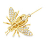 Modern 1980's Yellow Sapphire and Diamond 18Kt Yellow Gold Bee Brooch