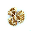 Modern Italian 1980's 18kt Yellow Gold Diamond Flower Brooch