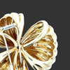 Modern Italian 1980's 18kt Yellow Gold Diamond Flower Brooch