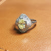 Modern 1.96ct Natural Light Fancy (Center) Diamond Platinum Ring