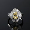 Modern 1.96ct Natural Light Fancy (Center) Diamond Platinum Ring
