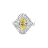 Modern 1.96ct Natural Light Fancy (Center) Diamond Platinum Ring