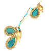 MidCentury Modern Turquoise 18K Yellow Gold Brooch