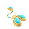MidCentury Modern Turquoise 18K Yellow Gold Brooch