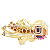 Italian Modern 1960's Amethyst, Diamond, Pink Sapphire, Garnet 14K White, Yellow, Rose Gold Brooch