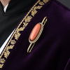 Victorian 1880 Natural Seed Pearls and Coral 14K Yellow Gold Brooch