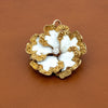Edwardian 1905 14K Yellow Gold White Enamel and Diamond Pendant/Brooch