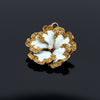 Edwardian 1905 14K Yellow Gold White Enamel and Diamond Pendant/Brooch