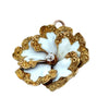 Edwardian 1905 14K Yellow Gold White Enamel and Diamond Pendant/Brooch