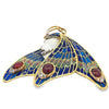 Modern 1990's 18kt Yellow Gold Plique-A-Jour Enamel, Garnet, diamond, Pink Sapphire, Cameo Pendant/Brooch