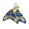 Modern 1990's 18kt Yellow Gold Plique-A-Jour Enamel, Garnet, diamond, Pink Sapphire, Cameo Pendant/Brooch