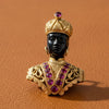 Venetian Naroi Italian Designer S. Naroi Blackamoor Ruby and 18K Yelow Gold Pendant/Brooch
