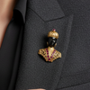 Venetian Naroi Italian Designer S. Naroi Blackamoor Ruby and 18K Yelow Gold Pendant/Brooch