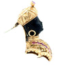 Venetian Naroi Italian Designer S. Naroi Blackamoor Ruby and 18K Yelow Gold Pendant/Brooch