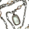 Estate David Yurman Silver 18Kt Yellow Gold Mother of Pearl and Freshwater Pearl 18" Necklace