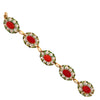 Italian 1960's Coral, Green & White Enamel 14kt/18kt Yellow Gold set