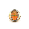 Estate Spark Creations Opal and Diamond 18K Yellow/White Gold Ring