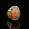 Estate Spark Creations Opal and Diamond 18K Yellow/White Gold Ring