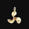 Modern 1960's Diamond and 14k Yellow Gold Nautical Prop Pendant