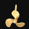Modern 1960's Diamond and 14k Yellow Gold Nautical Prop Pendant