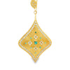 Italian Designer Diamond & Emerald 18Kt Yellow Gold Dangle Earring