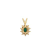Modern Emerald and Diamond Cluster 14Kt Yellow Gold Pendant