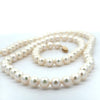 Modern 6.50 x 7.00 mm Japanese Akoya Cultured Pearls 24" 14kt Yellow Gold Necklace