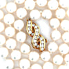 Modern 1990's  Japanese Akoya Cultured Pearl and Diamond 18kt Yellow Gold Necklace