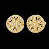 Modern Diamond Filigree 18Kt Yellow Gold Earrings
