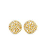 Modern Diamond Filigree 18Kt Yellow Gold Earrings