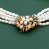 Modern Multi Strand Cultured & Freshwater Pearls 14kt Yellow Gold Necklace