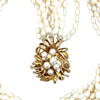 Modern Multi Strand Cultured & Freshwater Pearls 14kt Yellow Gold Necklace