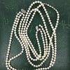 Modern 1960's Multi Strand Japanese Akoya Cultured Pearl 14k White Gold Necklace