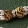 Modern Multi Strand Freshwater Pearl and Diamond 14kt Yellow & White Gold Necklace