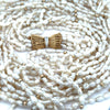 Modern Multi Strand Freshwater Pearl and Diamond 14kt Yellow & White Gold Necklace