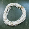 Modern Multi Strand Freshwater Pearl and Diamond 14kt Yellow & White Gold Necklace