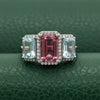 Modern Pink Tourmaline Aquamarine And Diamond 18kt White Gold Ring