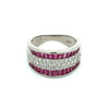 Modern Fine Ruby and Diamond Platinum Ring
