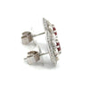 Modern Gem Ruby and Diamond 18Kt White Gold Earrings