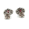 Modern Gem Ruby and Diamond 18Kt White Gold Earrings
