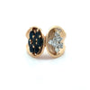 Modern 1960's Diamond and Sapphire 14kt Yellow Gold Ring