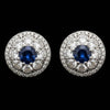Modern Gem Sapphire and Diamond 18K White Gold Earrings