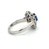 Modern Designer Fine 2.59cttw Sapphire, Diamond, Pearl 18Kt White Gold Ring