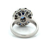 Modern Designer Fine 2.59cttw Sapphire, Diamond, Pearl 18Kt White Gold Ring