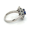 Modern Designer Fine 2.59cttw Sapphire, Diamond, Pearl 18Kt White Gold Ring